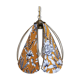 Suspension en tissu fleuri orange et bleu
