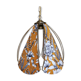 Suspension in orange and blue floral fabric