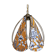 Suspension en tissu fleuri orange et bleu