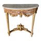 Console XVIII wooden gold louis xvi white marble flower falls