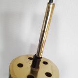 Brass and bubble glass pendant light by veb narva, 1970s