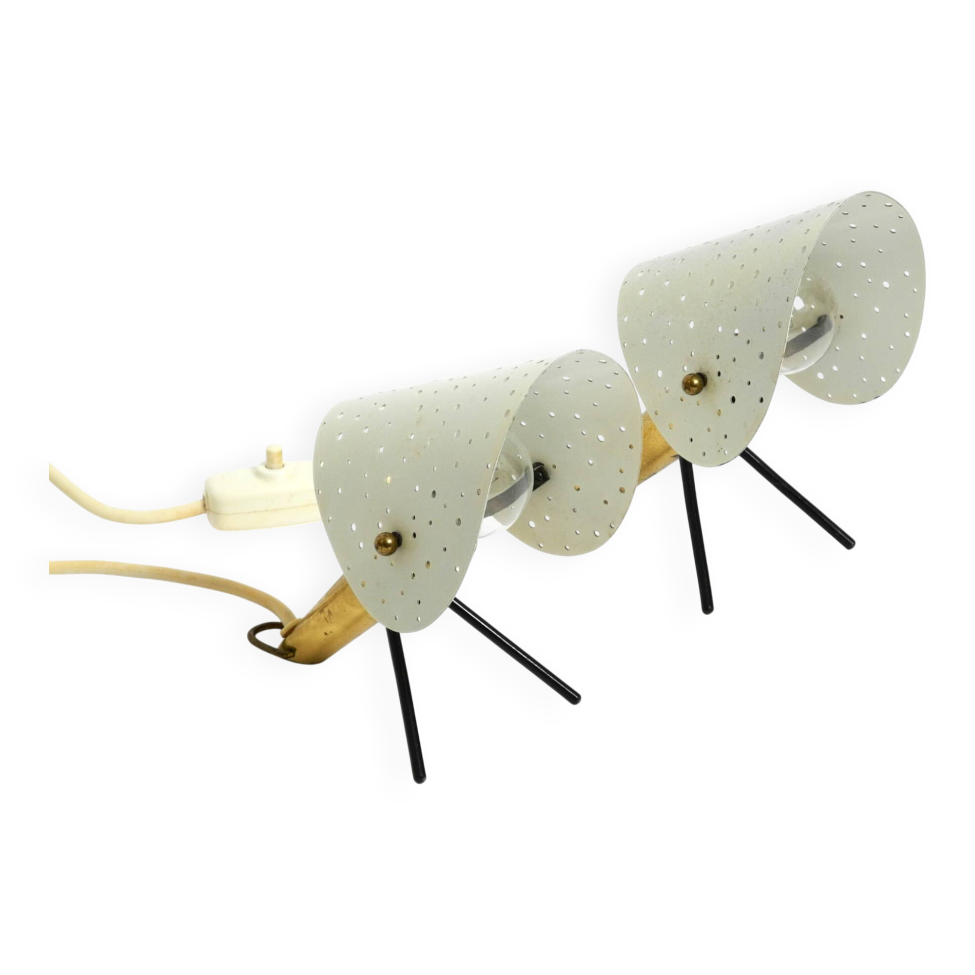 Pair of Mid Century Modern metal brass table and wall lamps by Ernest Igl