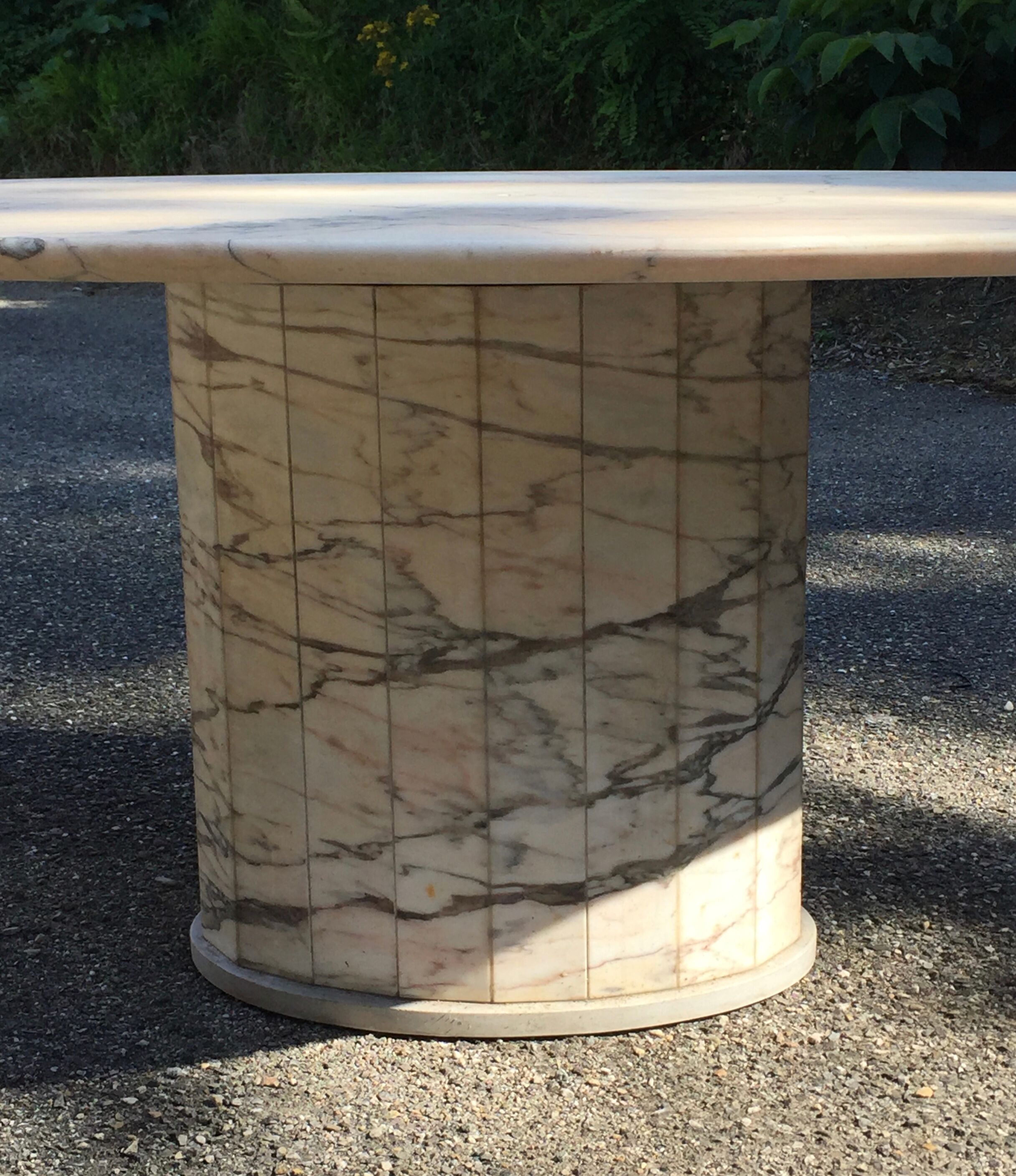 Marble oval table