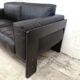 Bastiano by Afra and Tobia Scarpa edition Knoll 60s black leather sofa