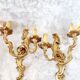 Pair of wall sconces in real bronze Louis XVI style