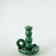 ceramic candle holder, Green & Gold, 1960