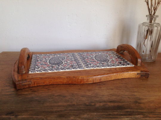 Wood ceramic platter