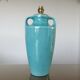 Turquoise cracked ceramic "amphora" lamp, numbered 50 60s