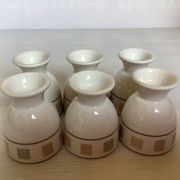 6 coquetiers motifs géométriques beige et marron