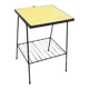 Small vintage yellow side table with magazine rack.