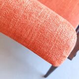 1960 Henryk Lis mid century armchair in rusty orange