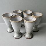 6 stoneware mazagrans signed VN