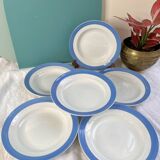 6 pastel blue soup plates in Céranord St Amand earthenware - Languedoc model - Lot 2