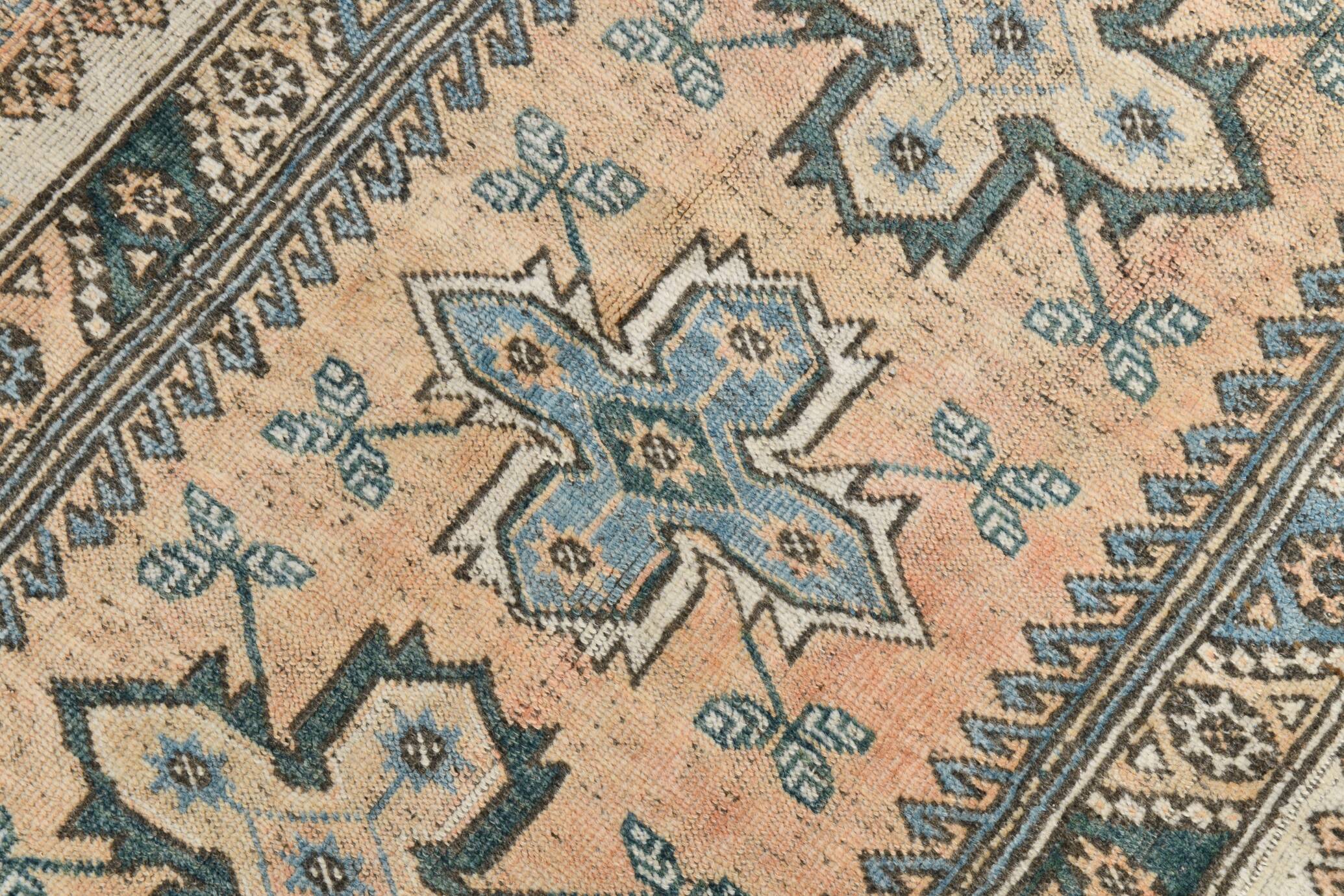 4x5 Green & Blue Small Persian Rug, 130x165Cm