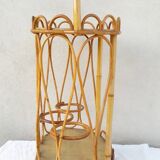 Portable bar bottle holder in rattan