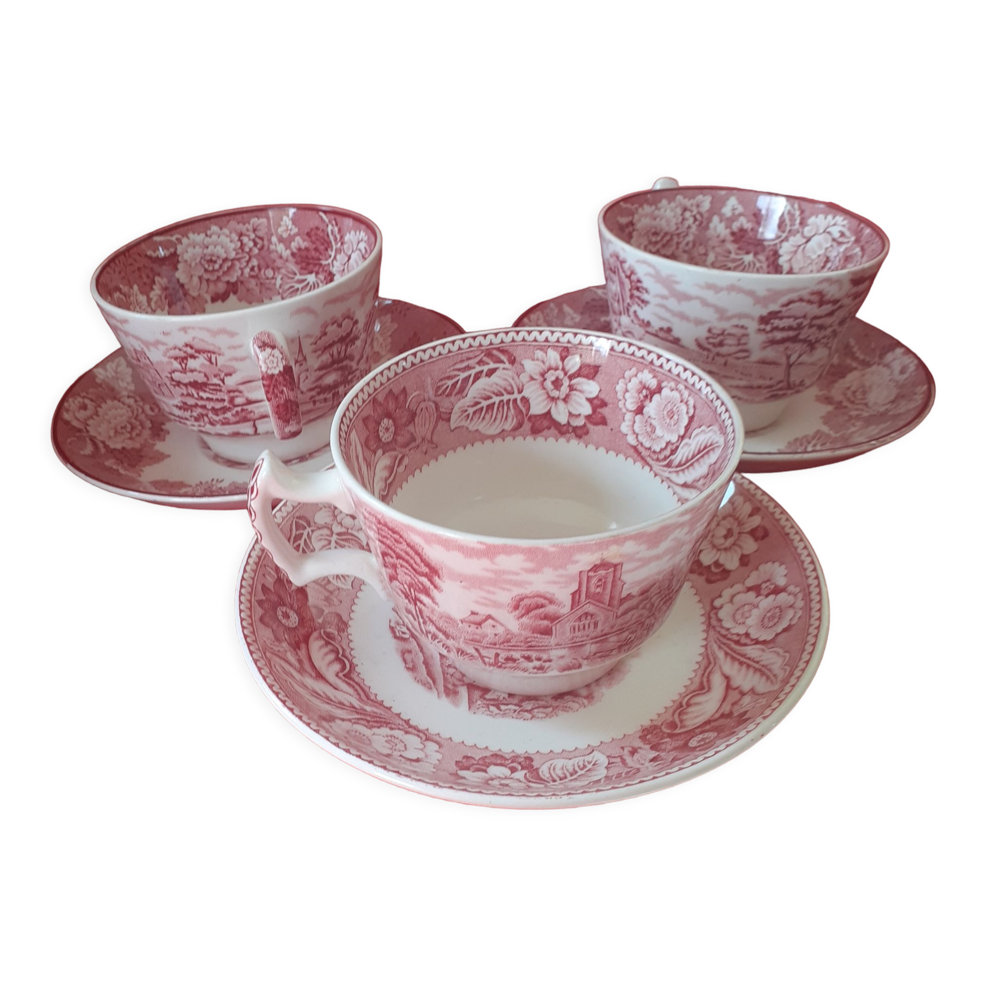 Set of 3 cups with tea saucers Wood and sons England