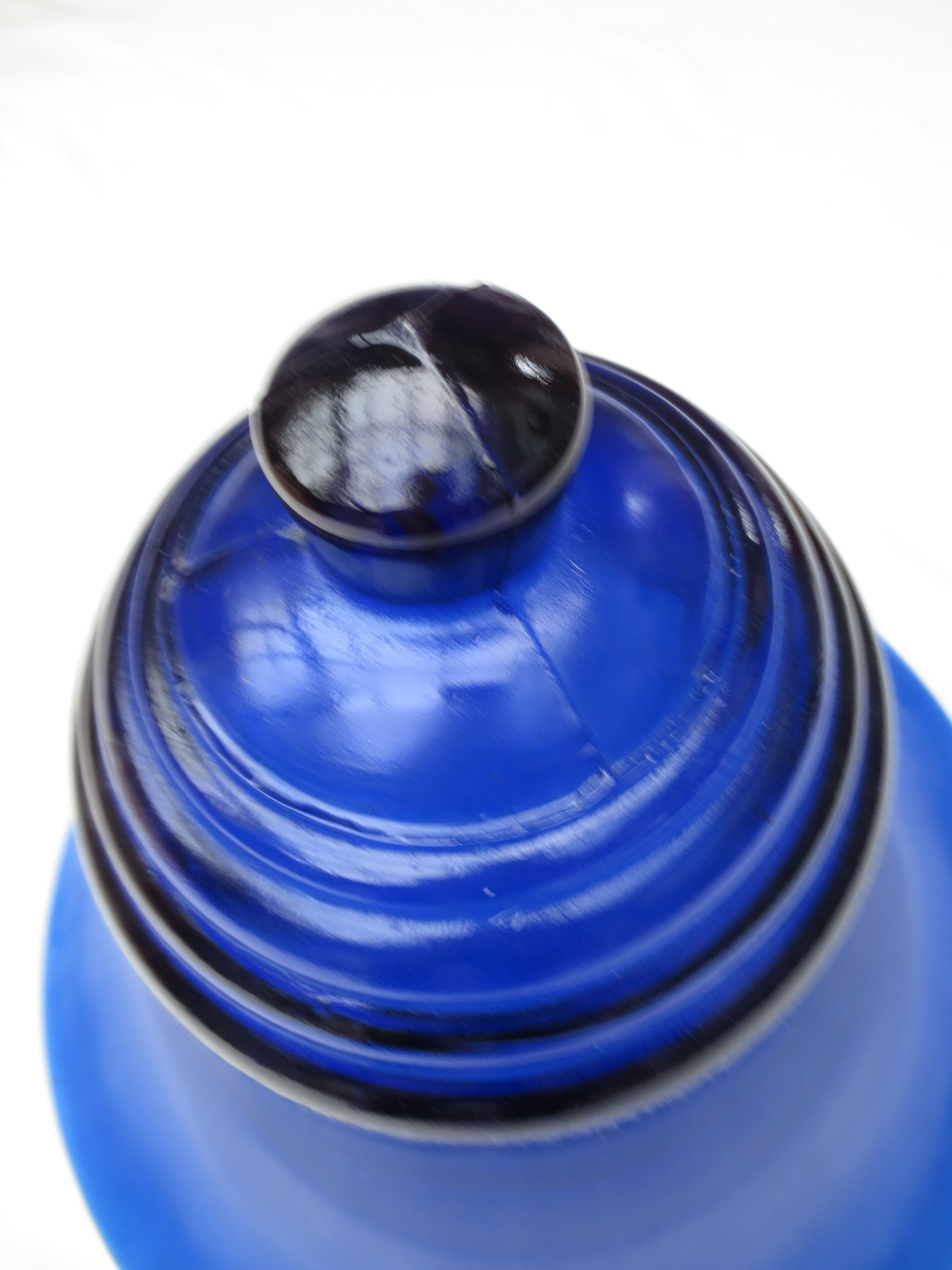 Blue cobalt glass bell