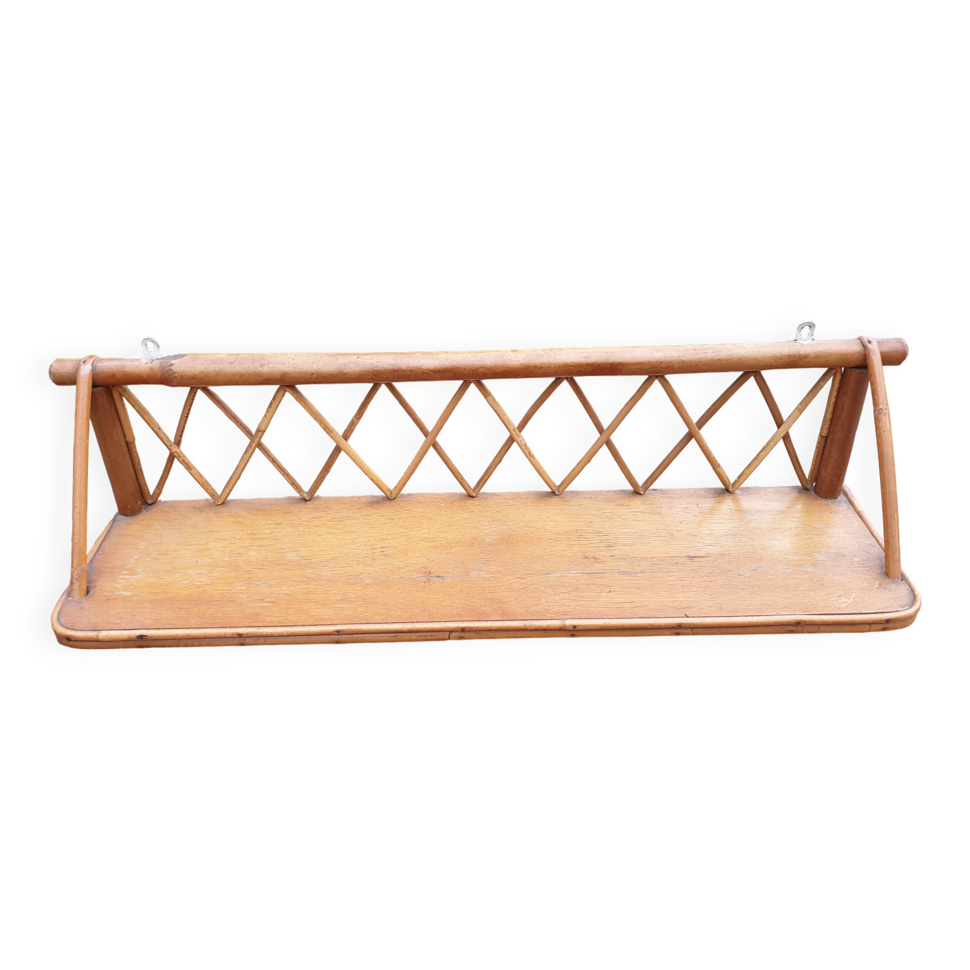 Sixties rattan wall shelf