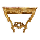 Console en bois sculpté et doré, dessus de marbre, XVIIIème siècle.