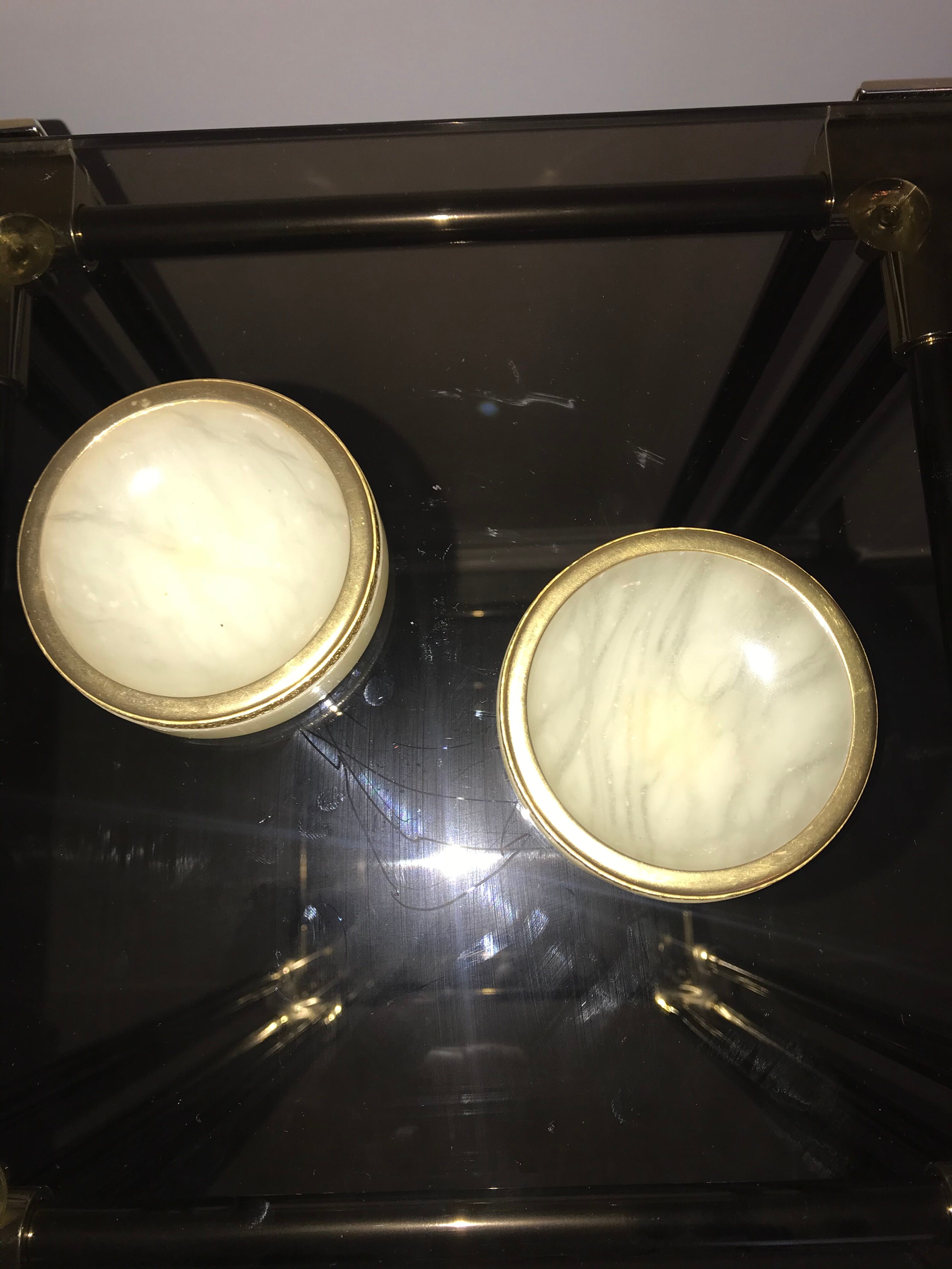 Duo de vide-poche en albâtre véritable