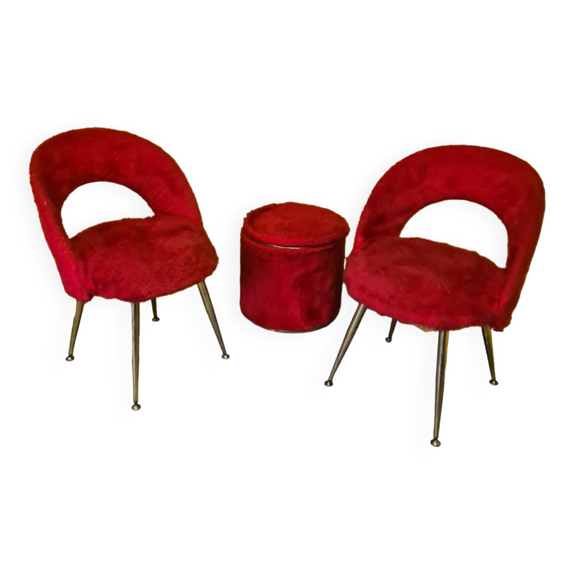 Set of french chairs and a storage bin, 1960s