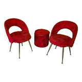 Set of french chairs and a storage bin, 1960s