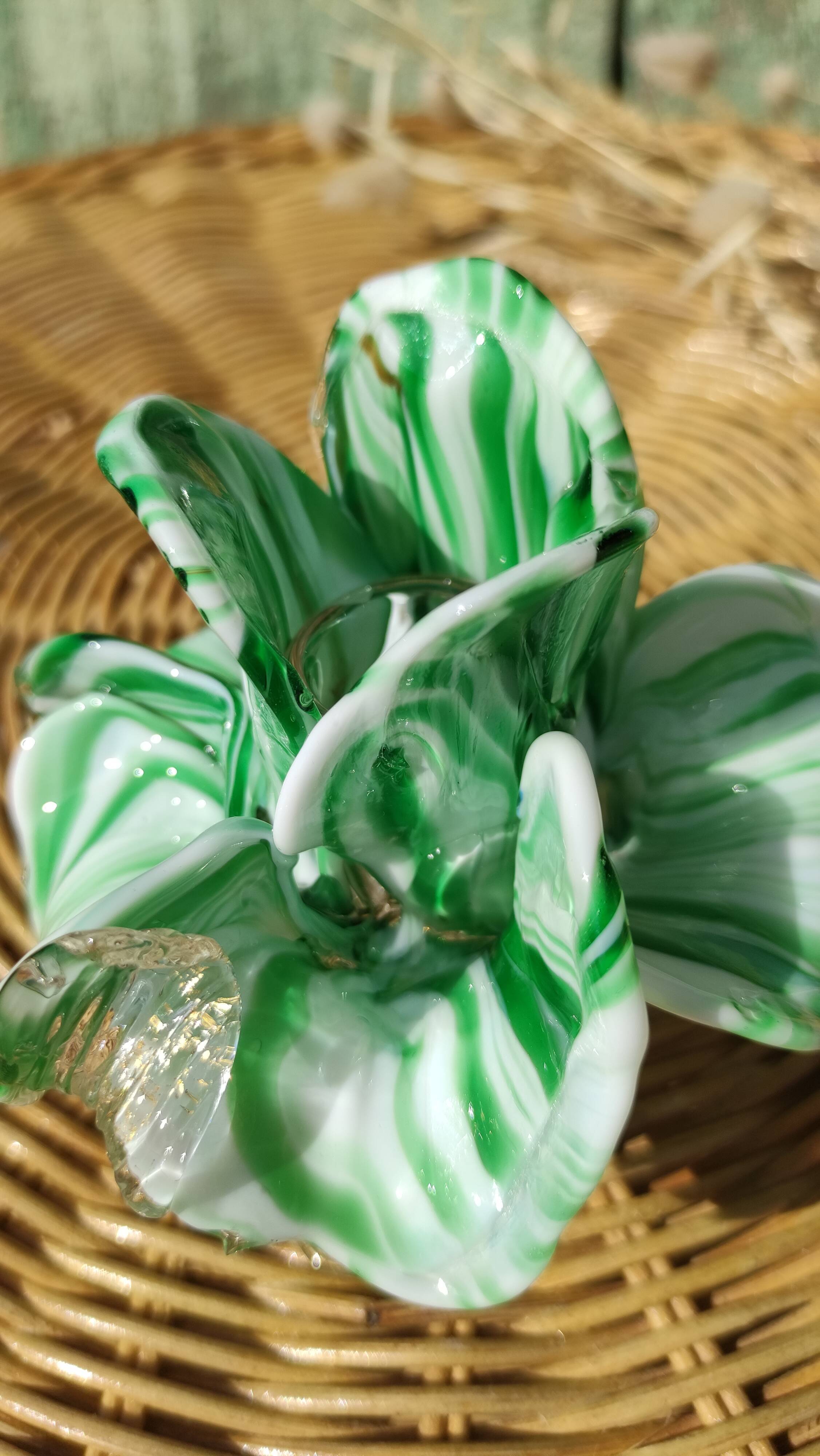 Handcrafted candle holder in Murano glass, unique piece