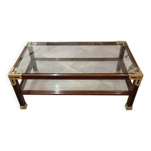 Table basse en acajou - verre