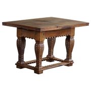 Antique Baroque dining table/desk in oak, Danish cabinetmaker, 19th century.
