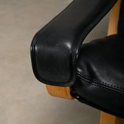 Ingmar Relling Siesta Lounge Chair and Ottoman in naturel Oak and Black Lea