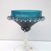 Coupe vintage sur pied en verre, italie