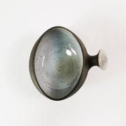 Ceramic, modernist bowl with handle, H. Ditlev. Denmark, 1960s