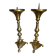 Pair of antique brass virgin spikes