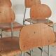 Set of 8 metal and wood school chairs  
Former Czechoslovakia 1960