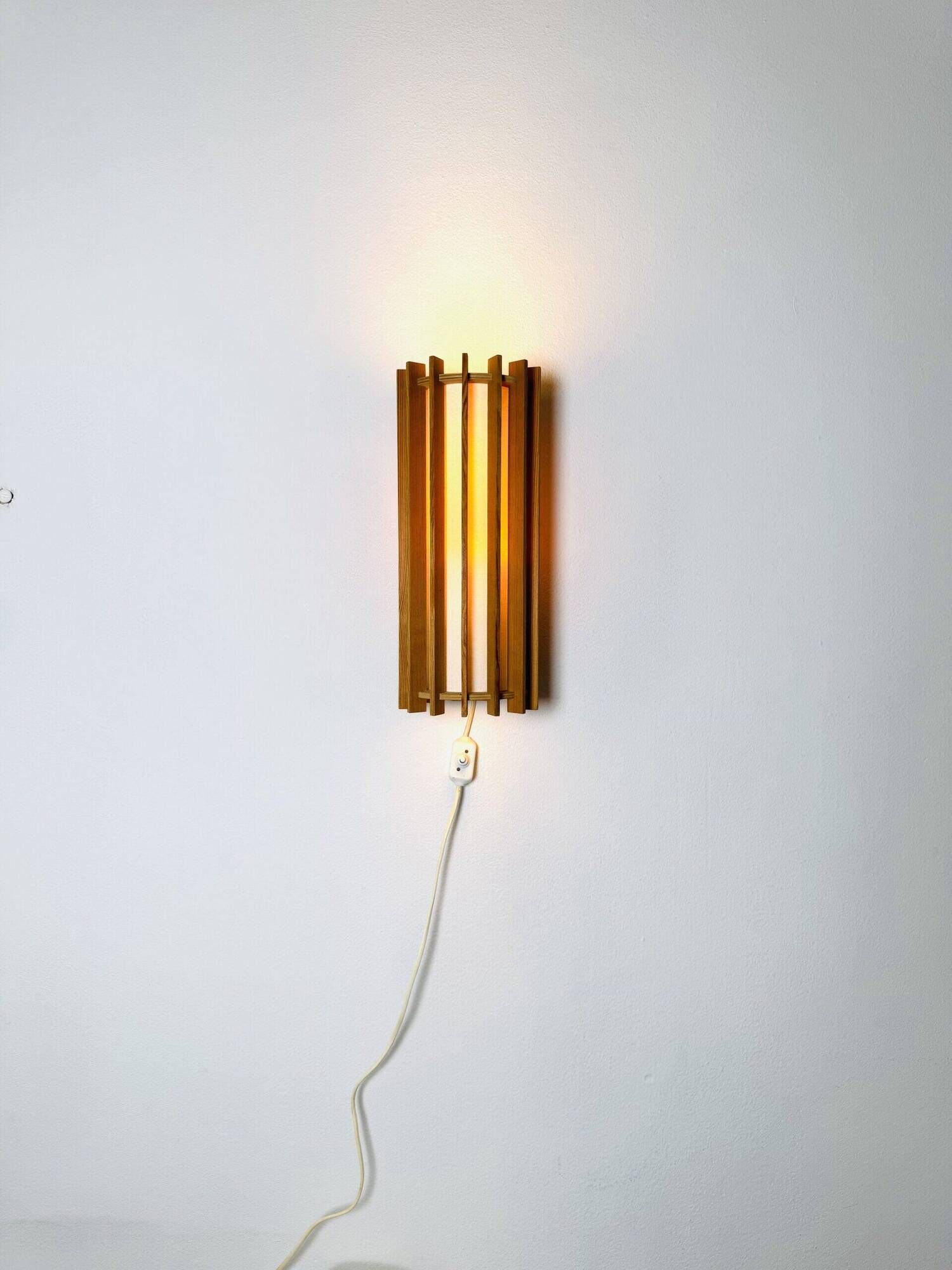 Tema Model Cylindrical Wall Lamp In Pine By Ib Fabiansen For Fog & Mørup, Denmark 1960S
