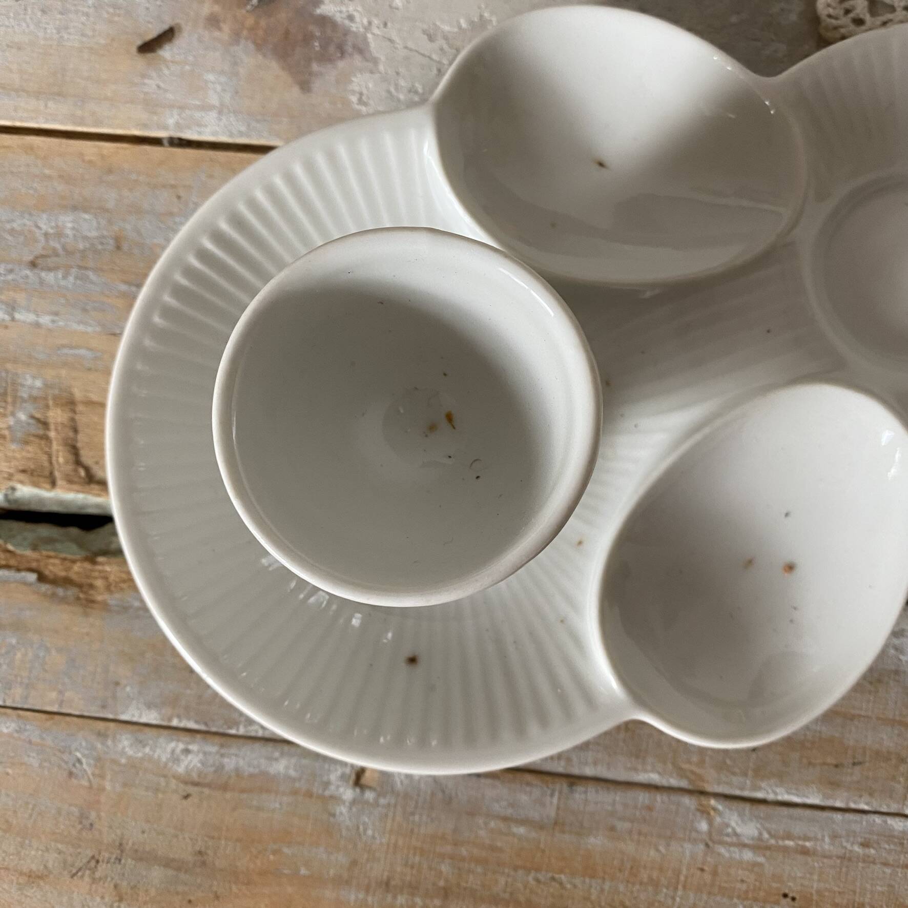 Antique porcelain egg cups Mehun