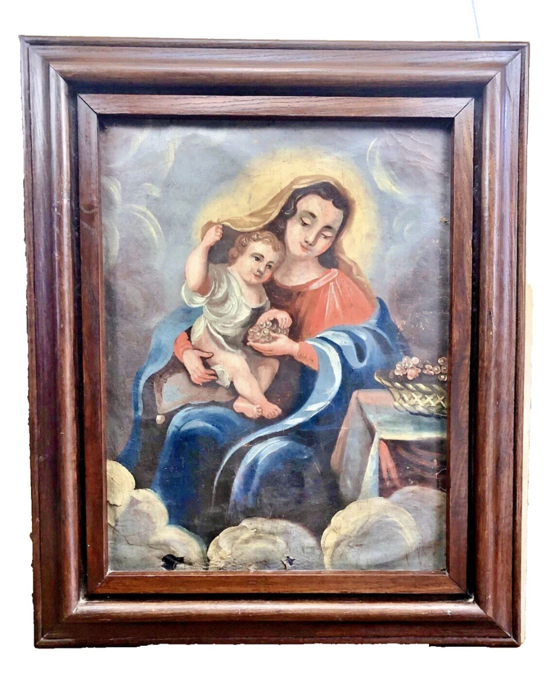 Oil painting on canvas XVIII Virgin and Child