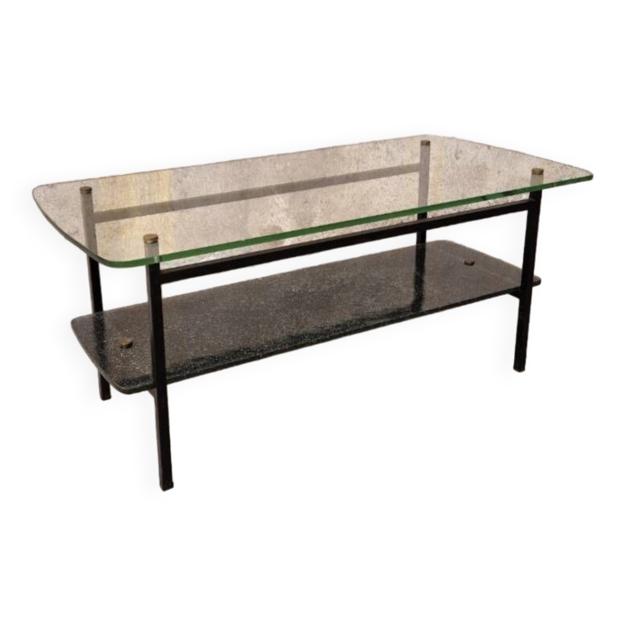 1950s glass coffee table