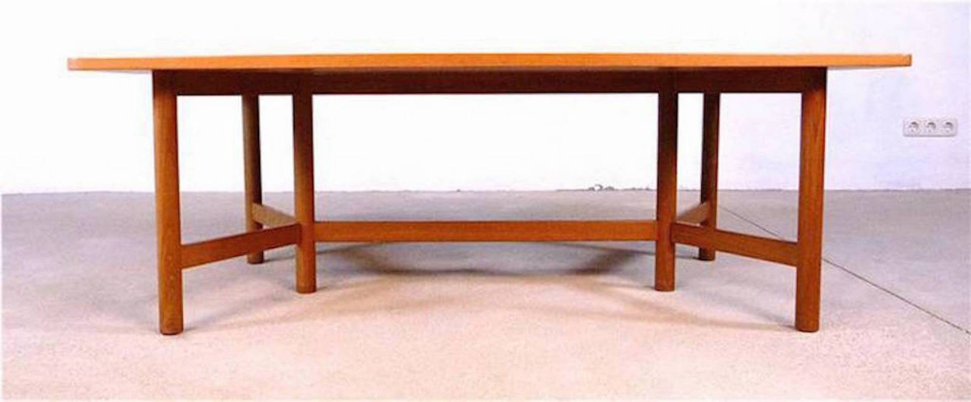 Large Scandinavian modern teak coffee table from Rasmus Solberg, 1960s