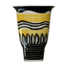Ceramic vase with black stripes
