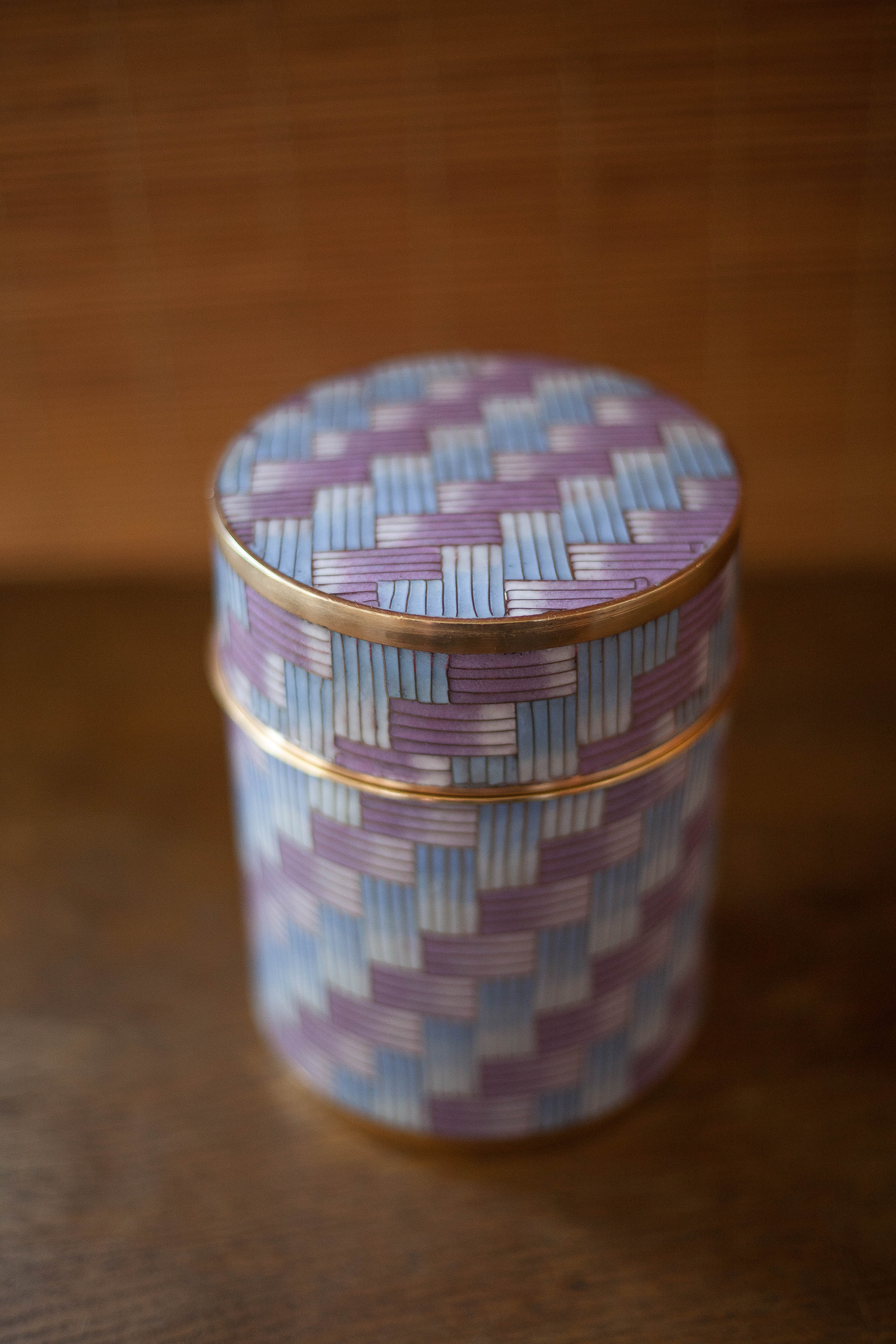 Fabienne jouvin enamelled box, cloisonné round box, enamelled pot, tea pot, interior decoration