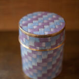 Fabienne jouvin enamelled box, cloisonné round box, enamelled pot, tea pot, interior decoration