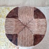 Wood and straw stool - brutalist