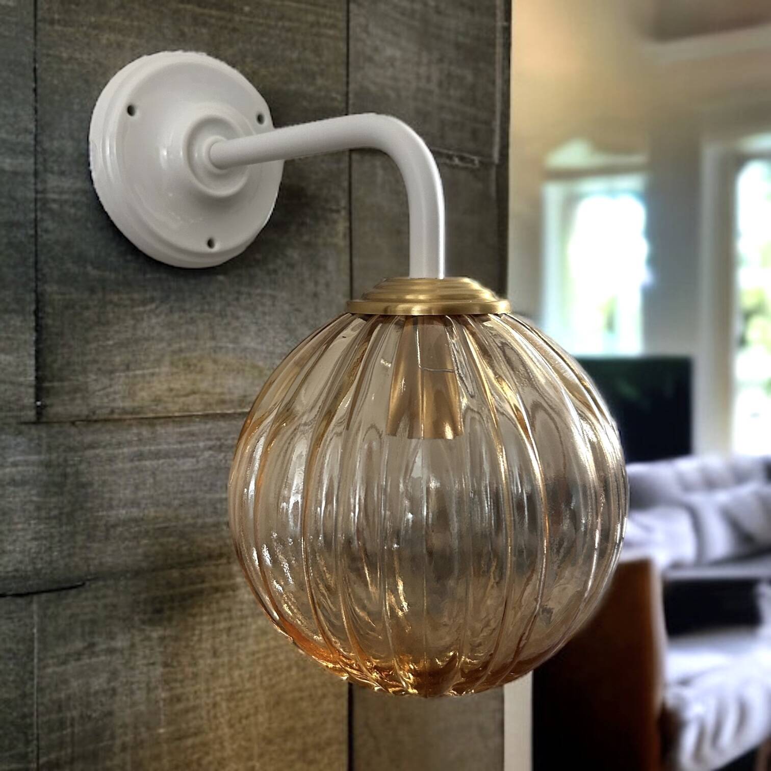 Glass globe wall light