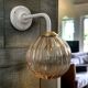 Glass globe wall light