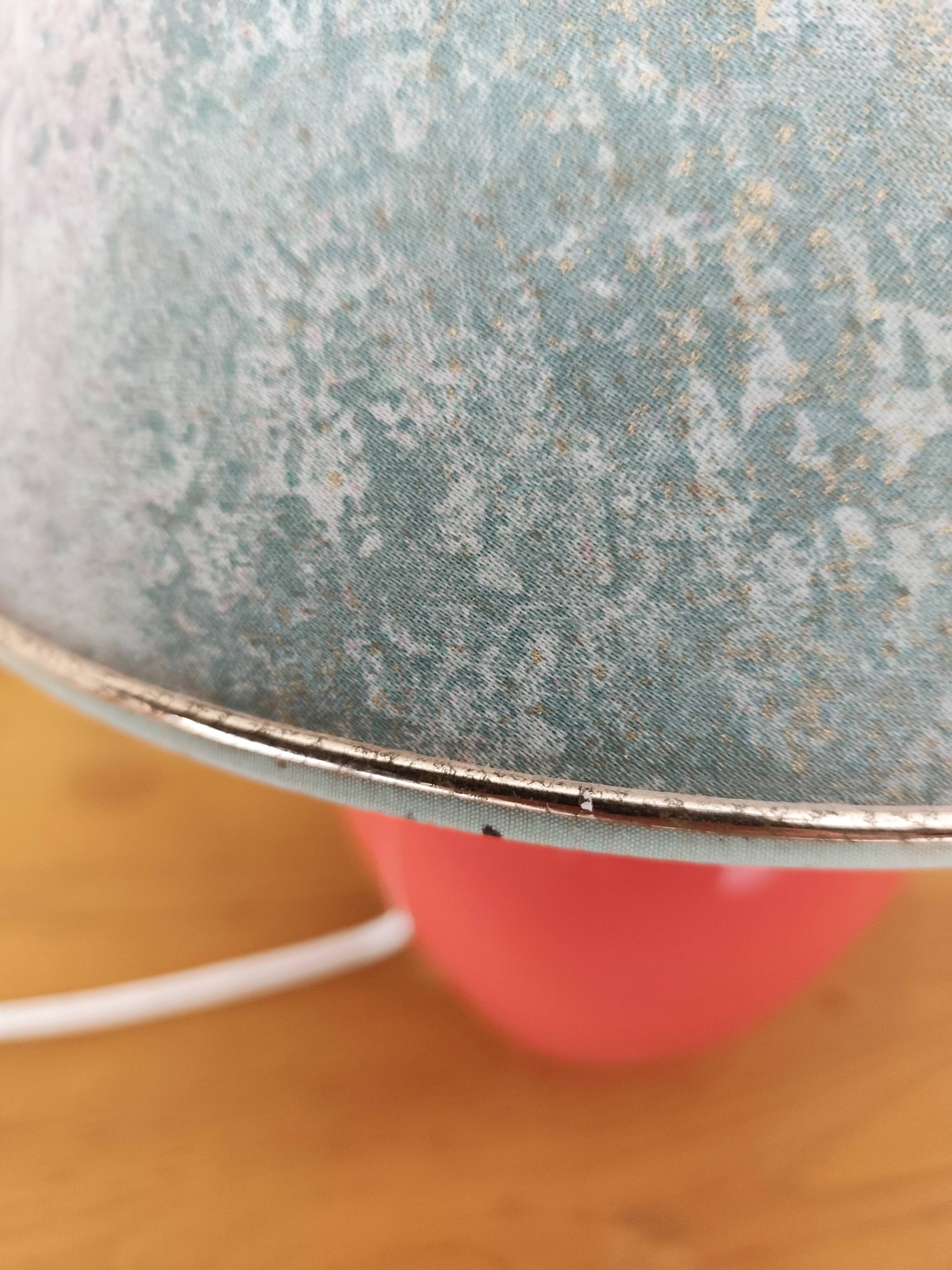 Vintage ceramic lamp with a patinated shade