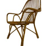 Rattan easy chair by Dirk van Sliedregt Rohe Noordwolde 1960 in the Netherlands