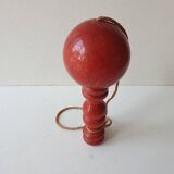 Old wooden Bilboquet - red color Height 17.5 Cm