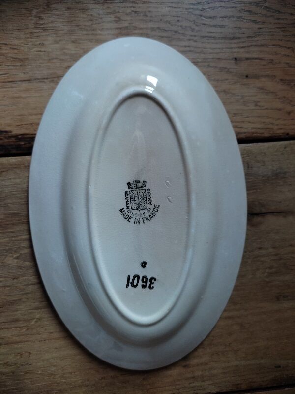 Oval dish delight porcelain blue flower St Amand dp 092286