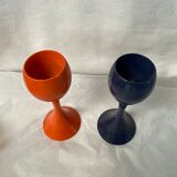 Pair of vintage coquetiers wood Philippe Capelle